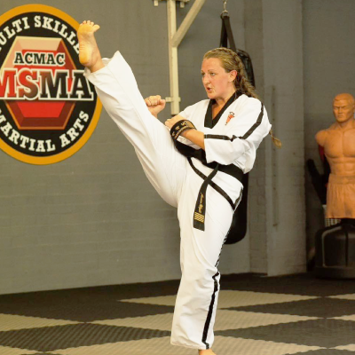 Child in martial arts uniform